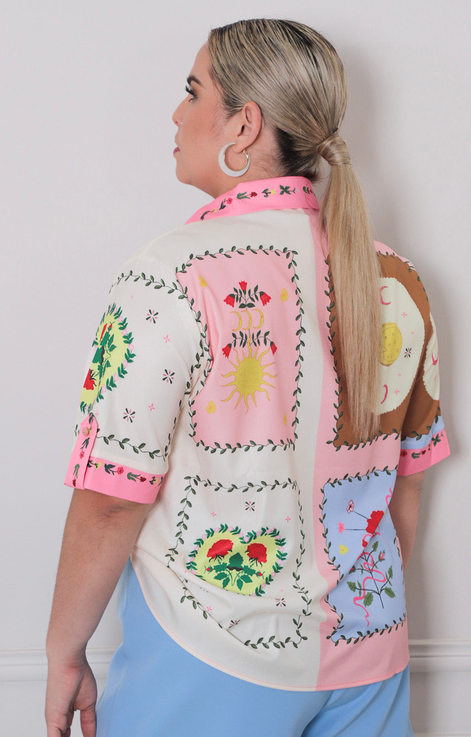 Blusa rosa estampada - BLUSAS CURVY Boutiquemirel 