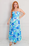 Vestido azul estampado - VESTIDO LARGO REGULAR Boutiquemirel 