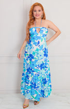 Vestido azul estampado - VESTIDO LARGO REGULAR Boutiquemirel 