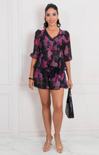 Conjunto estampado de flores