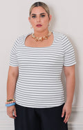Blusa de rayas - BLUSAS CURVY Boutiquemirel 