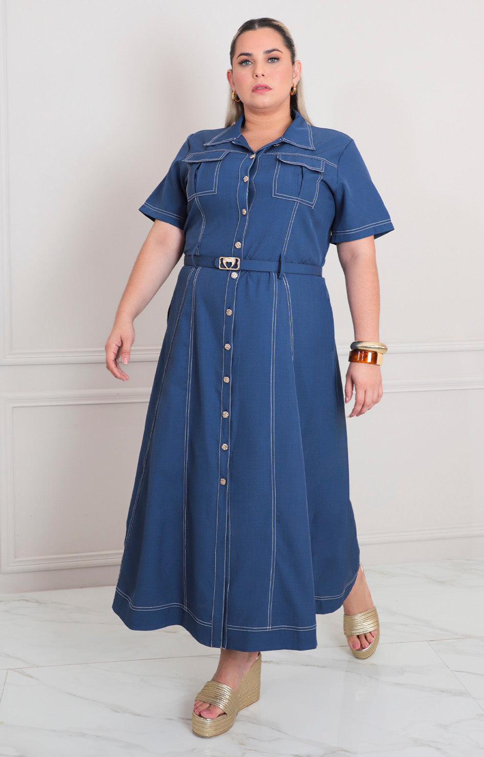 Vestido de mezclilla con cinturón