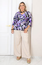Blusa estampada con lazo