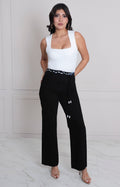 Pantalòn negro con lazo - PANTALON REGULAR Boutiquemirel 