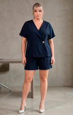 Conjunto cruzado tipo blazer con short - CONJUNTO CURVY Boutiquemirel 