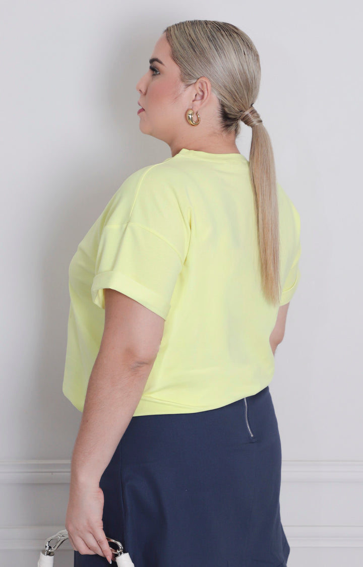 Blusa amarilla lemon - BLUSAS CURVY Boutiquemirel 