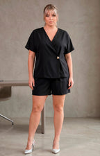 Conjunto cruzado tipo blazer con short - CONJUNTO CURVY Boutiquemirel 