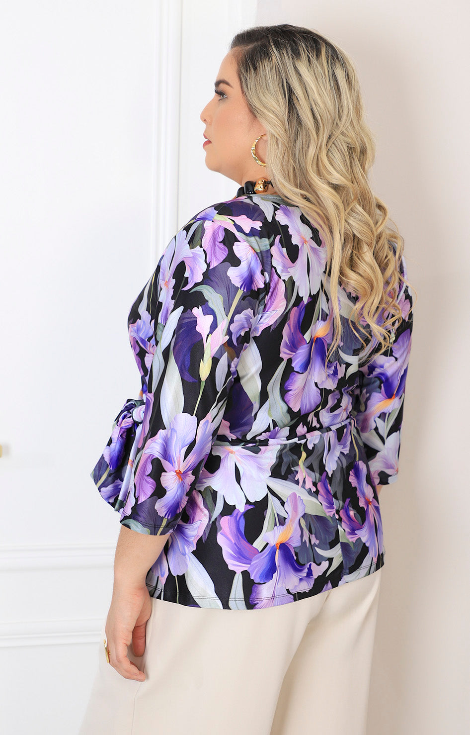 Blusa estampada con lazo