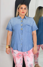 Blusa de mezclilla con botones