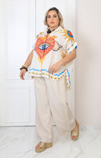Blusa estampada de botones