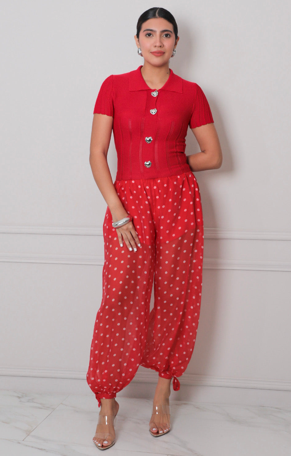 Blusa con botones de corazón - BLUSAS REGULAR Boutiquemirel 