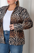 Blazer estampado animal print
