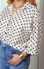 Blusa camisera estampada de puntos