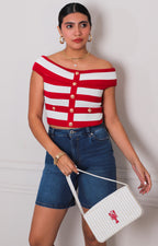 Blusa de rayas strapless - BLUSAS REGULAR Boutiquemirel 