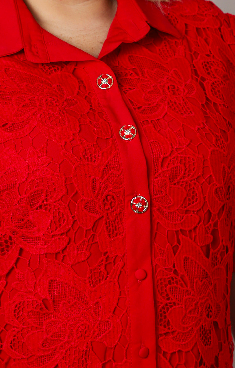 Conjunto camisero de guipur