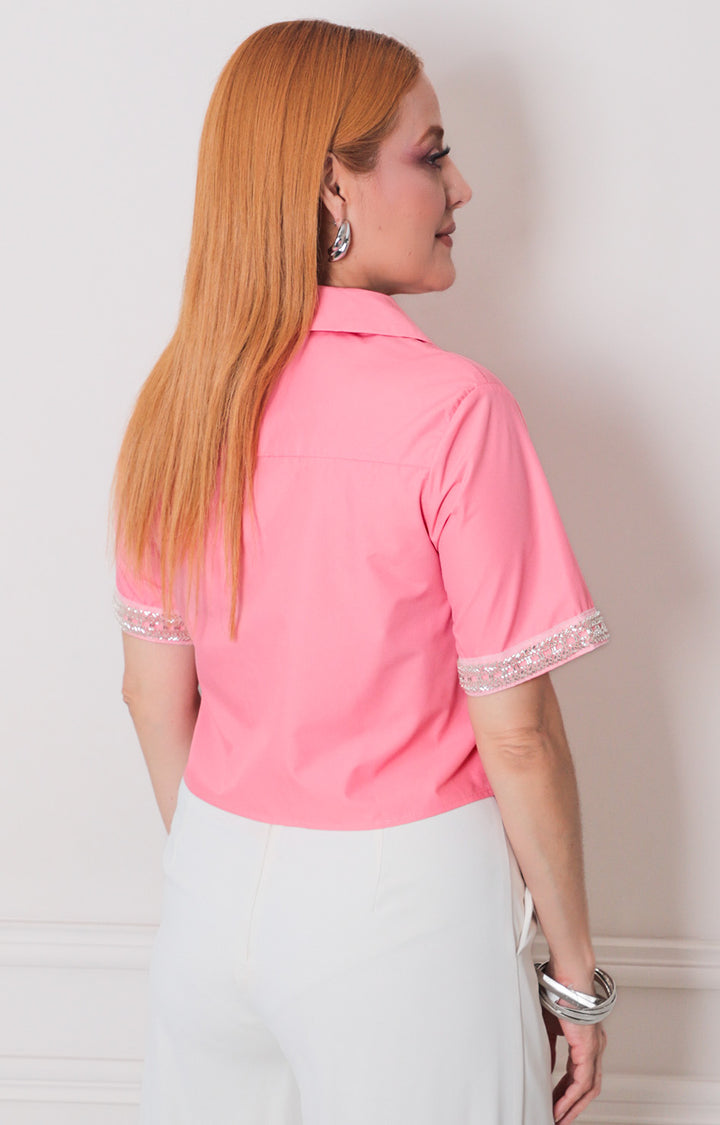Blusa lisa con brillo - BLUSAS REGULAR Boutiquemirel 
