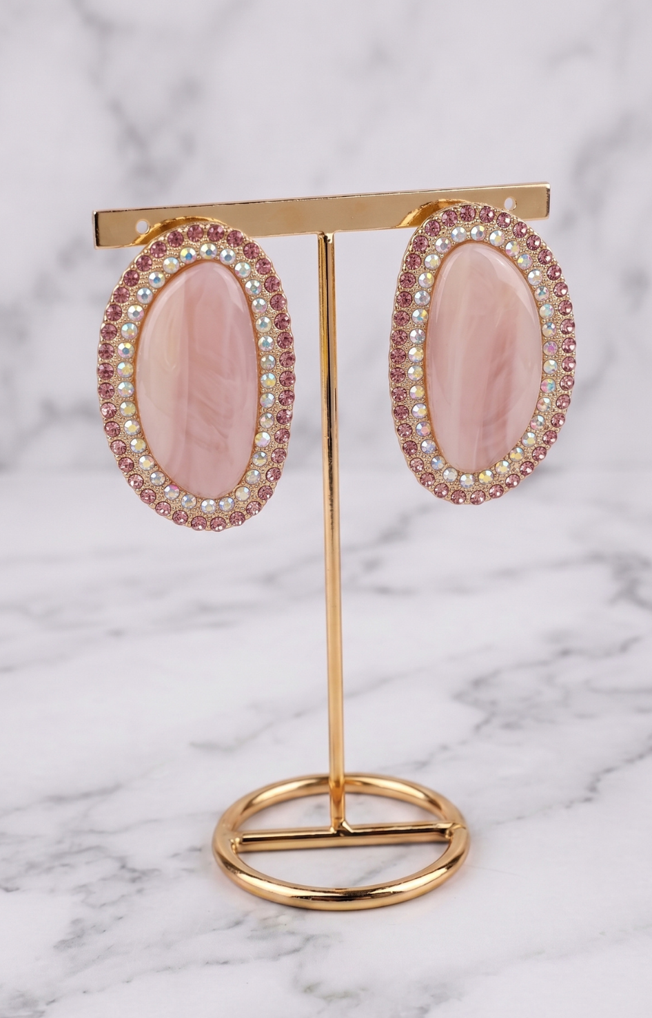Aretes Elegancia Rosa Brillante - ARETES Boutiquemirel 