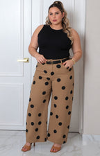 Pantalón con polka dots y cinturón