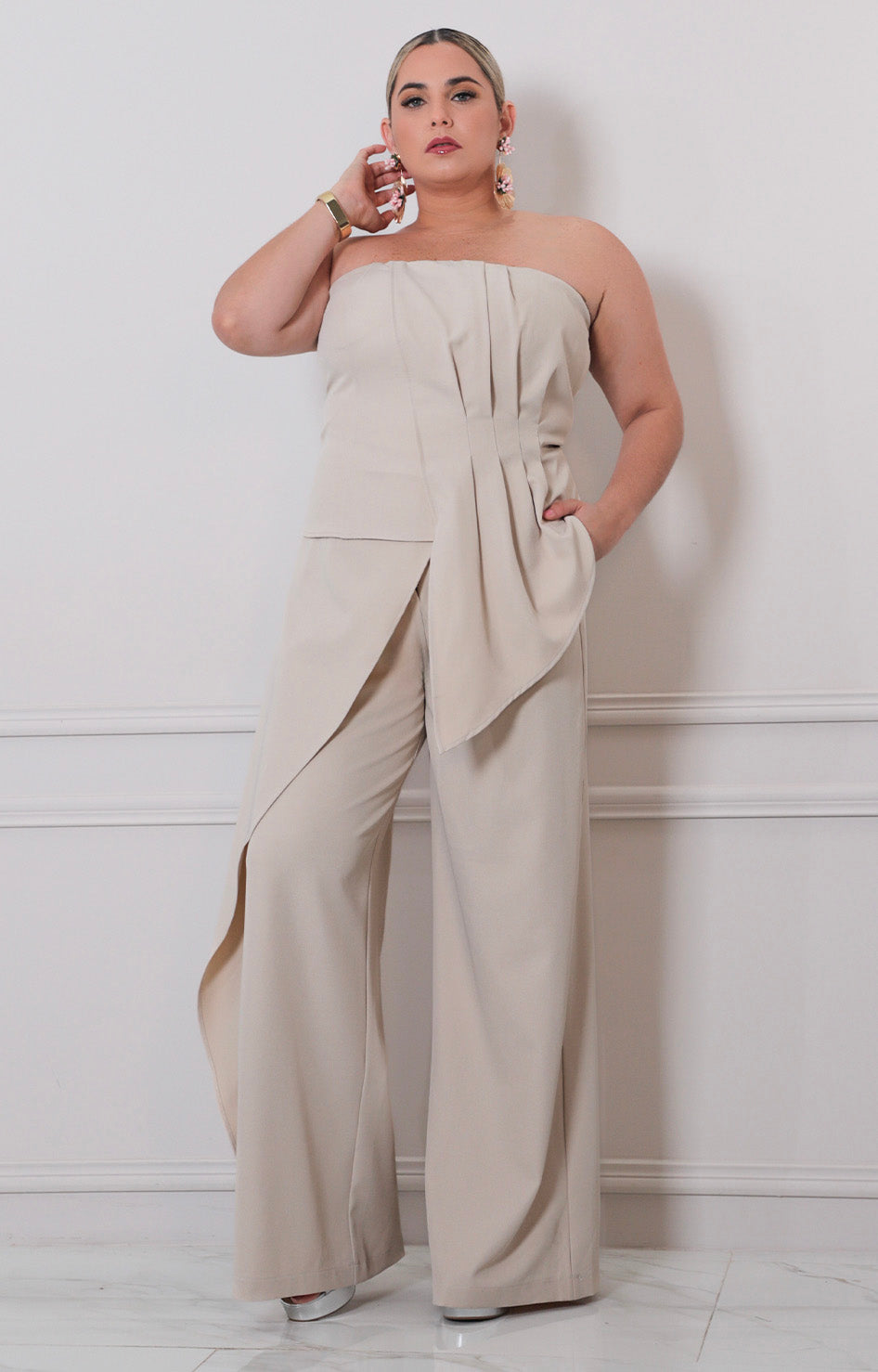 Conjunto strapless con pantalòn - CONJUNTO CURVY Boutiquemirel 