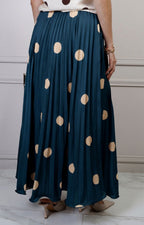 Falda plisada de polka dots