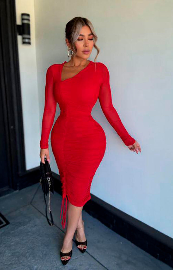 Vestido rojo entallado
