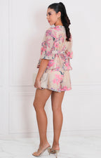 Conjunto estampado de flores