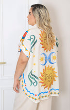 Blusa estampada de botones