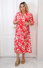 Vestido estampado con lazo