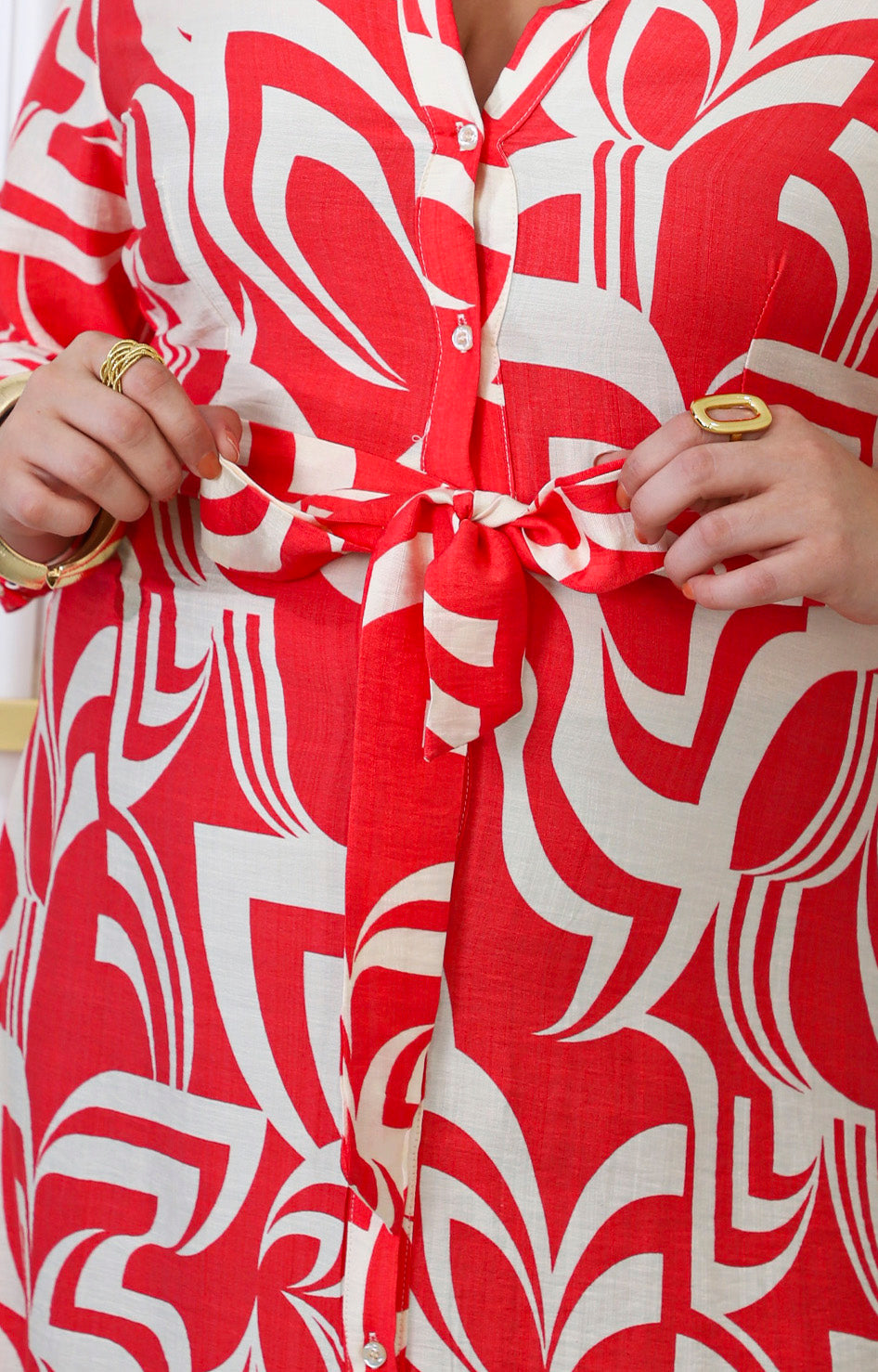 Vestido estampado con lazo