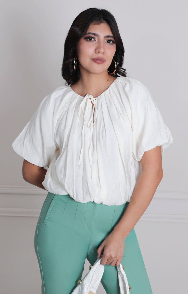 Blusa blanca amplia - BLUSAS REGULAR Boutiquemirel 