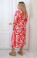 Vestido estampado con lazo