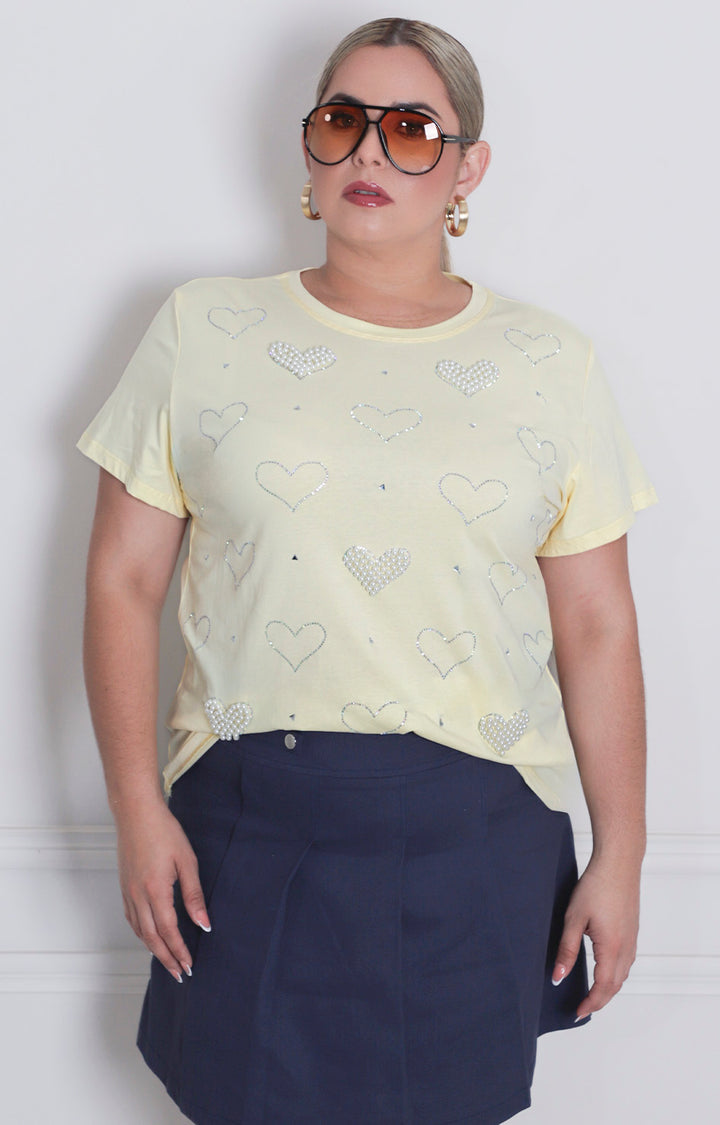 Blusa estampada con perlas - BLUSAS CURVY Boutiquemirel 