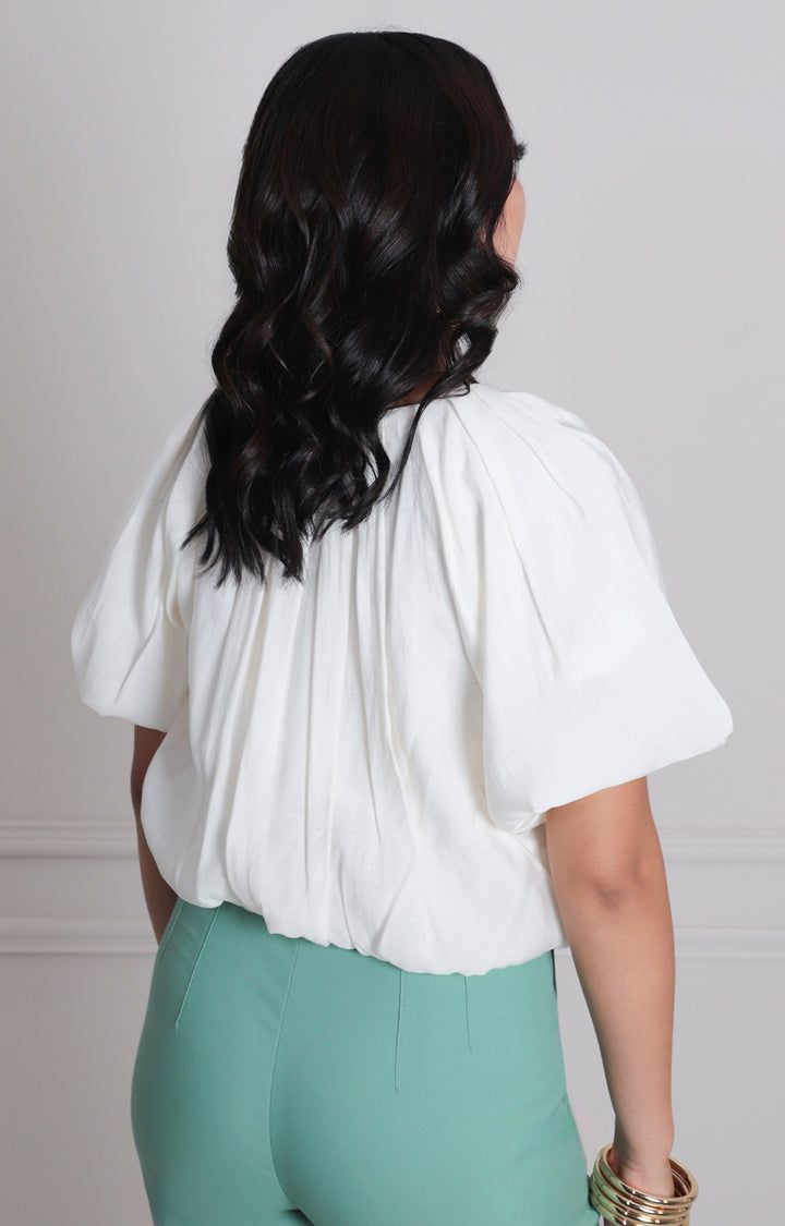 Blusa blanca amplia - BLUSAS REGULAR Boutiquemirel 