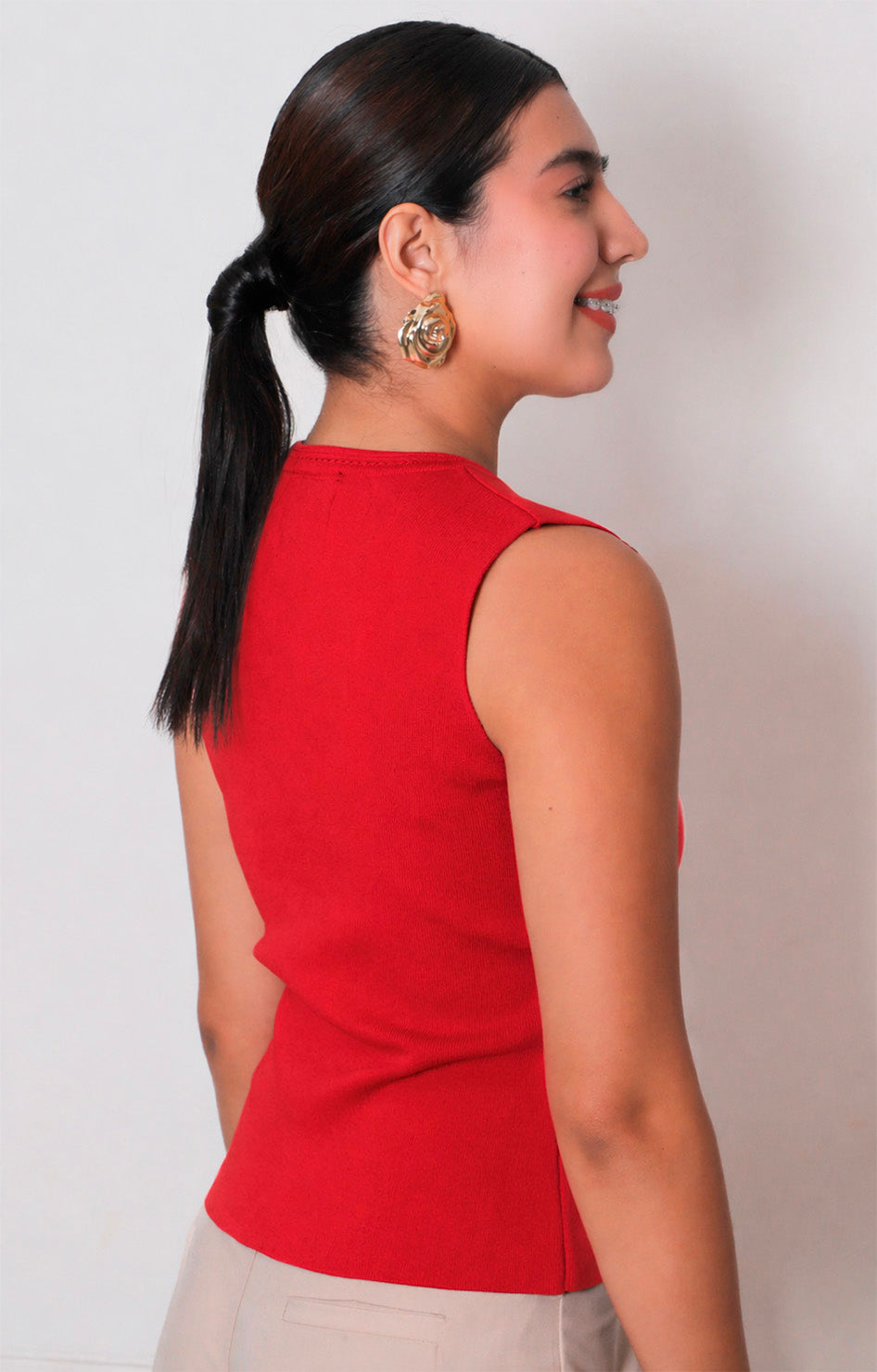 Blusa tipo chaleco con botones florales - BLUSAS REGULAR Boutiquemirel 