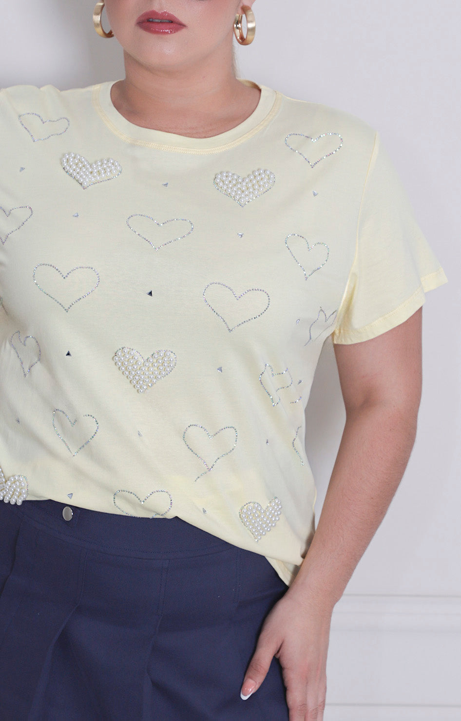 Blusa estampada con perlas - BLUSAS CURVY Boutiquemirel 
