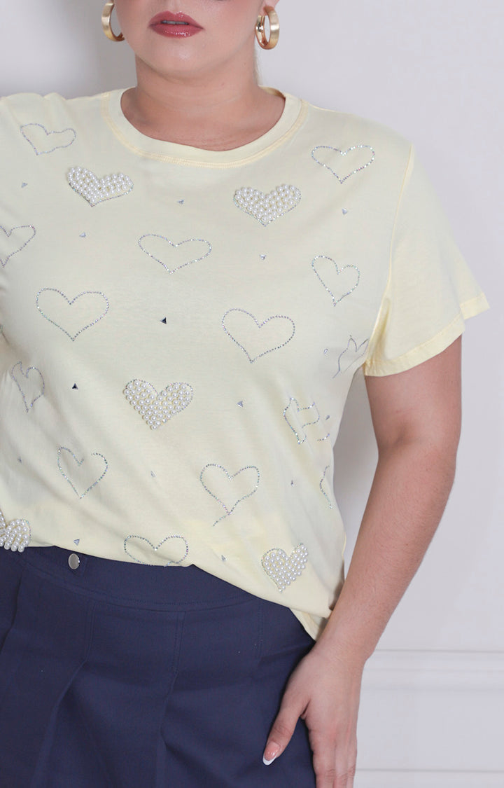 Blusa estampada con perlas - BLUSAS CURVY Boutiquemirel 