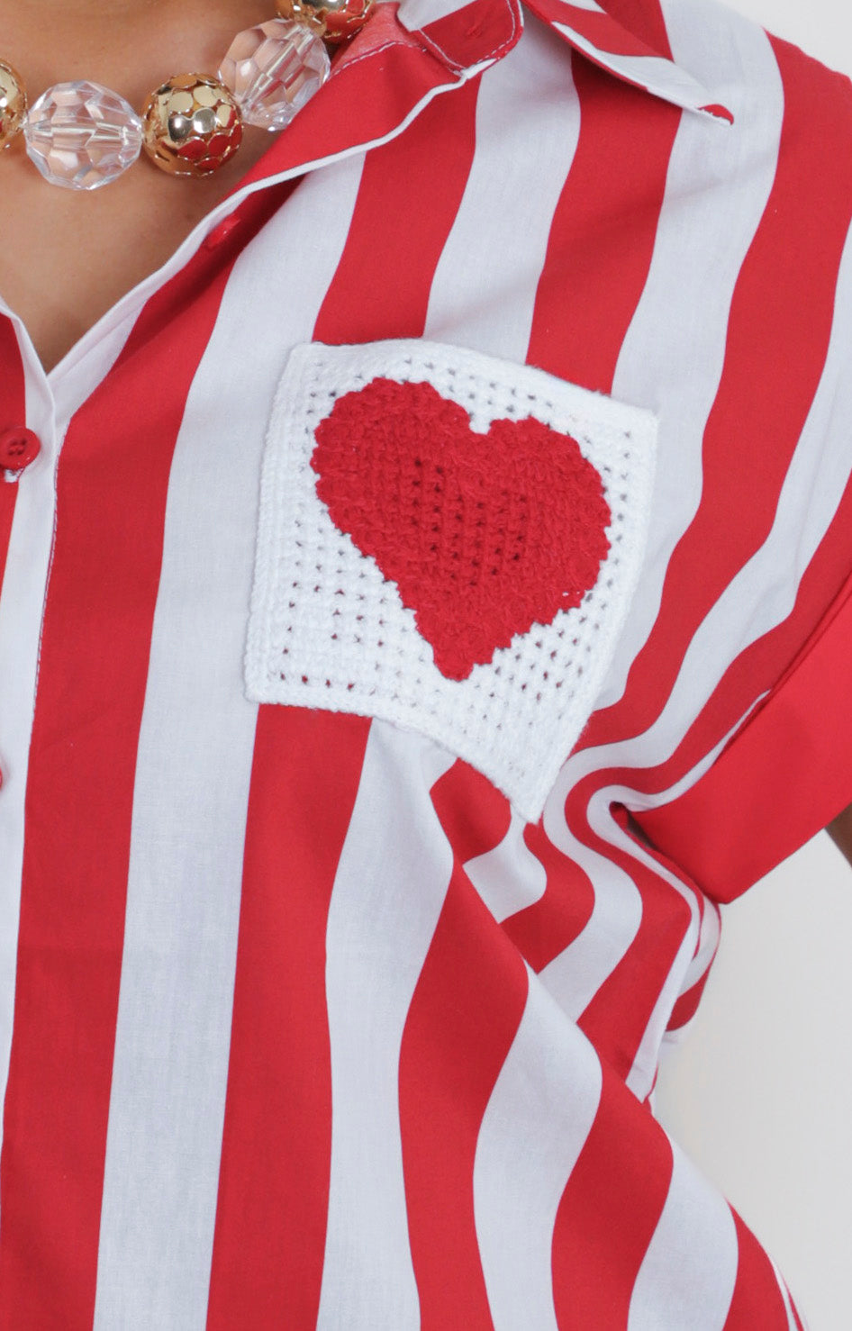 Blusa roja de rayas