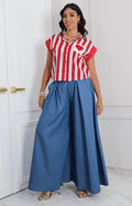 Blusa roja de rayas