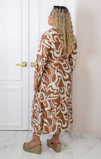 Vestido estampado con lazo