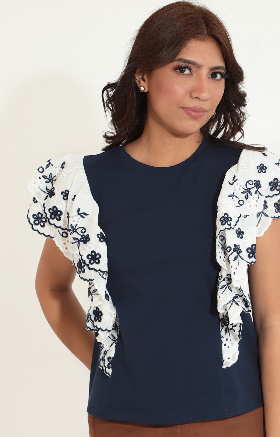 Blusa azul con volante - BLUSA Boutiquemirel 