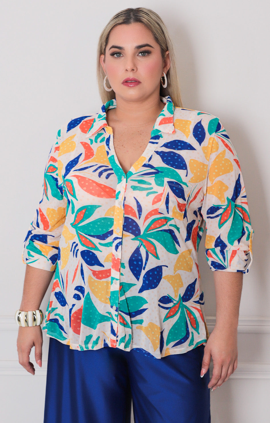 Blusa estampada multicolor - BLUSAS CURVY Boutiquemirel 