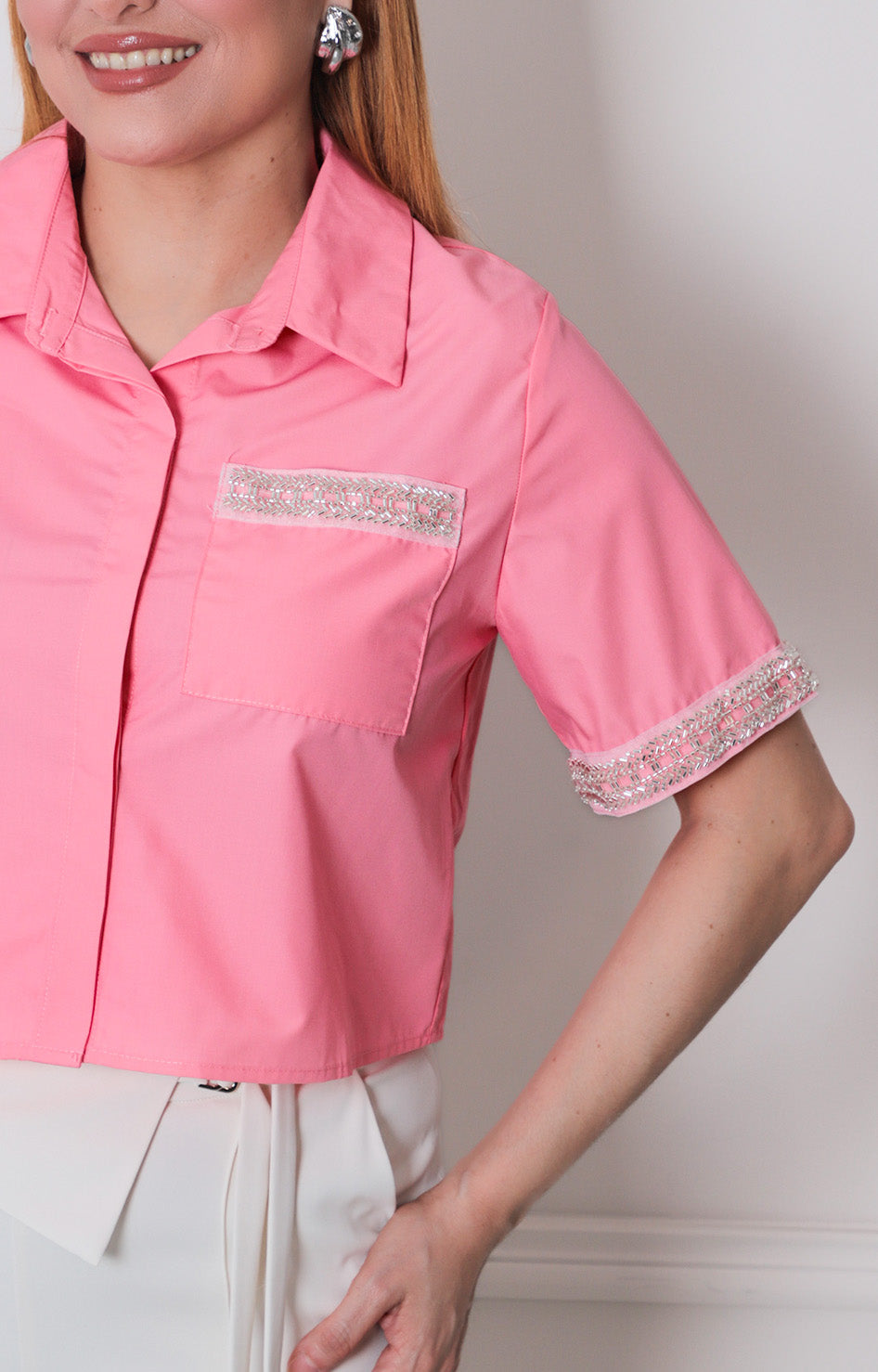 Blusa lisa con brillo - BLUSAS REGULAR Boutiquemirel 