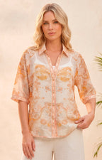 Blusa con estampado naranja - BLUSAS REGULAR Boutiquemirel 