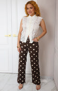 Pantalón café con polka dots