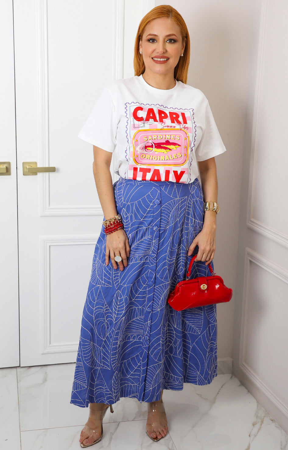 Blusa blanca estampada capri