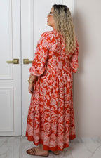 Vestido con estampado floral y mangas largas