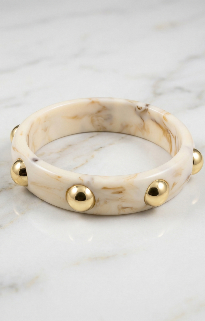 Pulsera beige con detalles dorados - PULSERA Boutiquemirel 