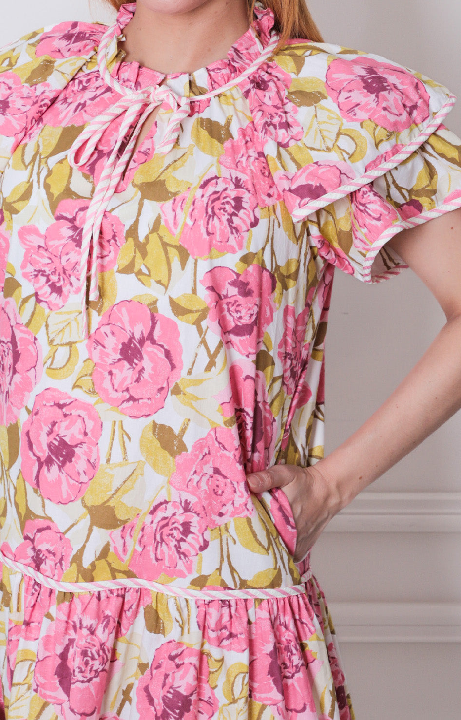 Vestido rosa estampado - VESTIDO CORTO REGULAR Boutiquemirel 