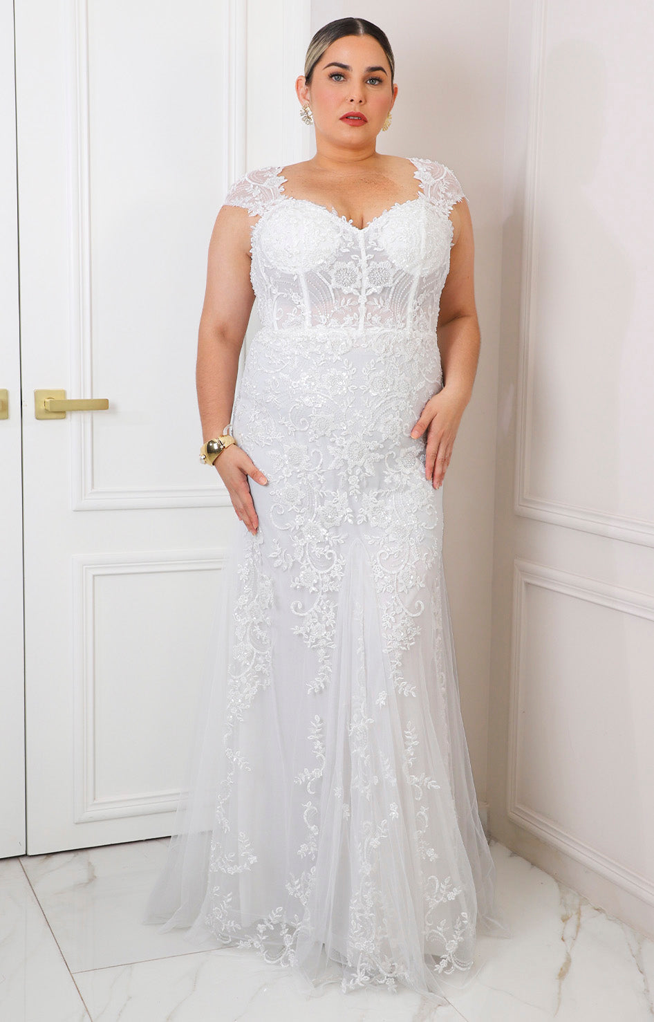 Vestido largo con bordado