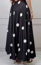 Falda plisada de polka dots